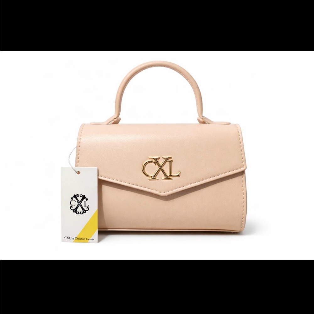 Christian Lacroix cream Mini Top-Handle Bag with Gold CXL Logo